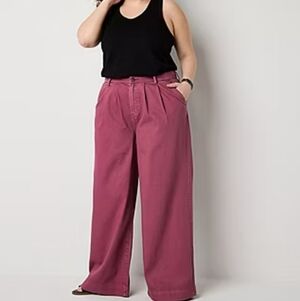 NEW A.N.A Soft Drape Womens  High Rise Wide Leg Jeans 14